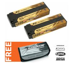 Sunpadow Set 2x LiPo Battery 7.4V 2S 5600mAh 120C/60C + Free Safety Bag