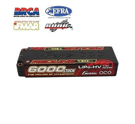 Gens ace Redline Series 6000mAh 7,6V 2S 130C HV LiPo (5mm, 276g)