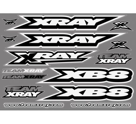 XRAY XB8 STICKER FOR BODY - WHITE - DIE-CUT --- Replaced with #397359