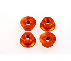 Hiro Seiko 4mm Alloy Serrated Wheel Nut (Orange·4pcs)