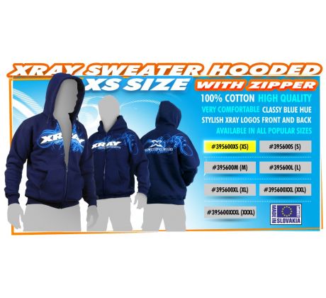 XRAY SWEATER HOODED WITH ZIPPER - BLUE (XS)