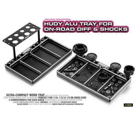 HUDY ALU TRAY FOR ON-ROAD DIFF & SHOCKS