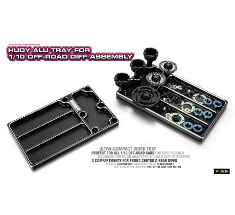 HUDY ALU TRAY FOR 1/10 OFF-ROAD DIFF ASSEMBLY