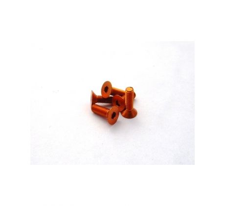 Hiro Seiko Alloy Hex Socket Flat Head Screw M3x8 (Orange·5pcs)