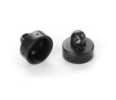 XB8 ALU SHOCK CAP NUT 4x BLEED HOLE - BLACK COATED (2)