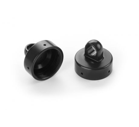 XB8 ALU SHOCK CAP NUT 4x BLEED HOLE - BLACK COATED (2)