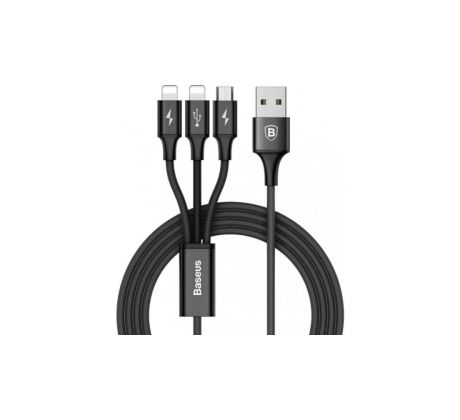 USB kábel 3v1 Rapid Series (čierny) (CAMLL-SU01)