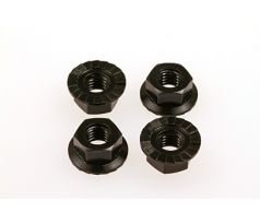 Hiro Seiko 4mm Alloy Serrated Wheel Nut (Black 4pcs)