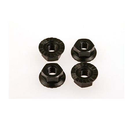 Hiro Seiko 4mm Alloy Serrated Wheel Nut (Black 4pcs)