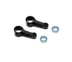 X4 ALU DUAL STEERING ARM - BLACK + BALL-BEARINGS (2)