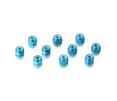 ALU NUT M3 - BLUE (10)