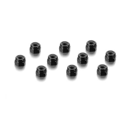 ALU NUT M3 - BLACK (10)