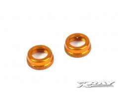 ALU SHOCK CAP-NUT WITH VENT HOLE - ORANGE (2)