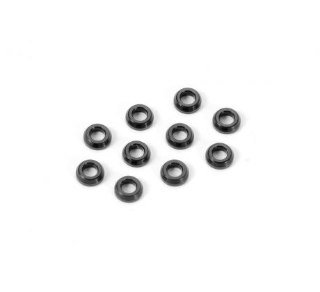 ALU CONICAL SHIM 3x6x2.0MM - BLACK (10)