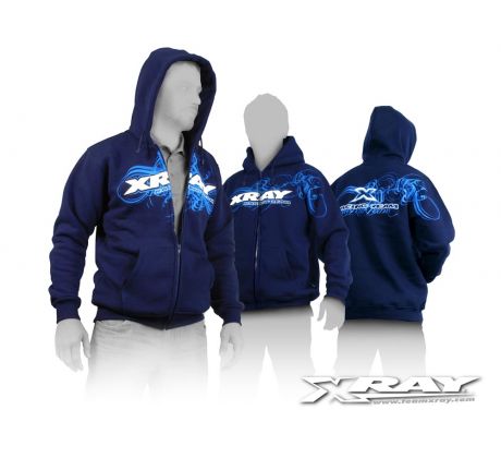 XRAY SWEATER HOODED WITH ZIPPER - BLUE (S)