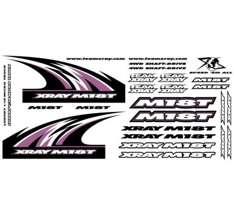 XRAY M18T STICKER FOR BODY - WHITE