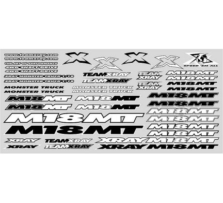 XRAY M18MT STICKER FOR BODY - WHITE