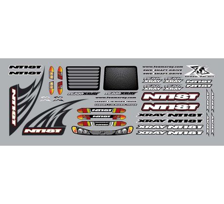 XRAY NT18T STICKER FOR BODY - WHITE