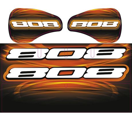XRAY XB808 WING STICKER - DIE-CUT - BLACK
