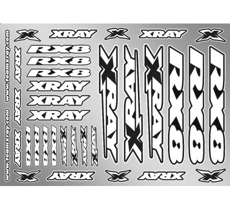 XRAY RX8 STICKER FOR BODY - WHITE